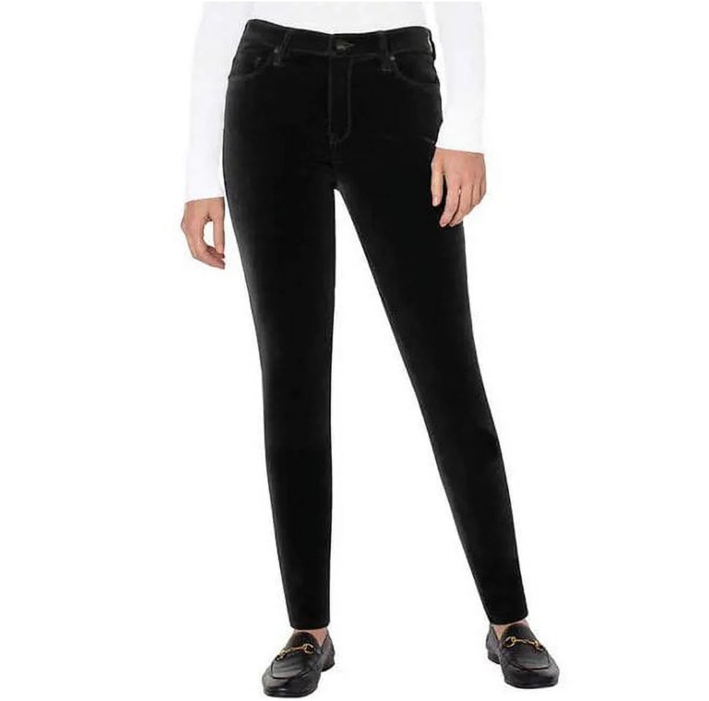 Well Worn Velvet Pant Womens 10 Black Hi-Rise Luxe Velvet Tapered Pants Slim Fit
